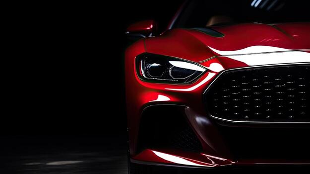 Red performance car front end